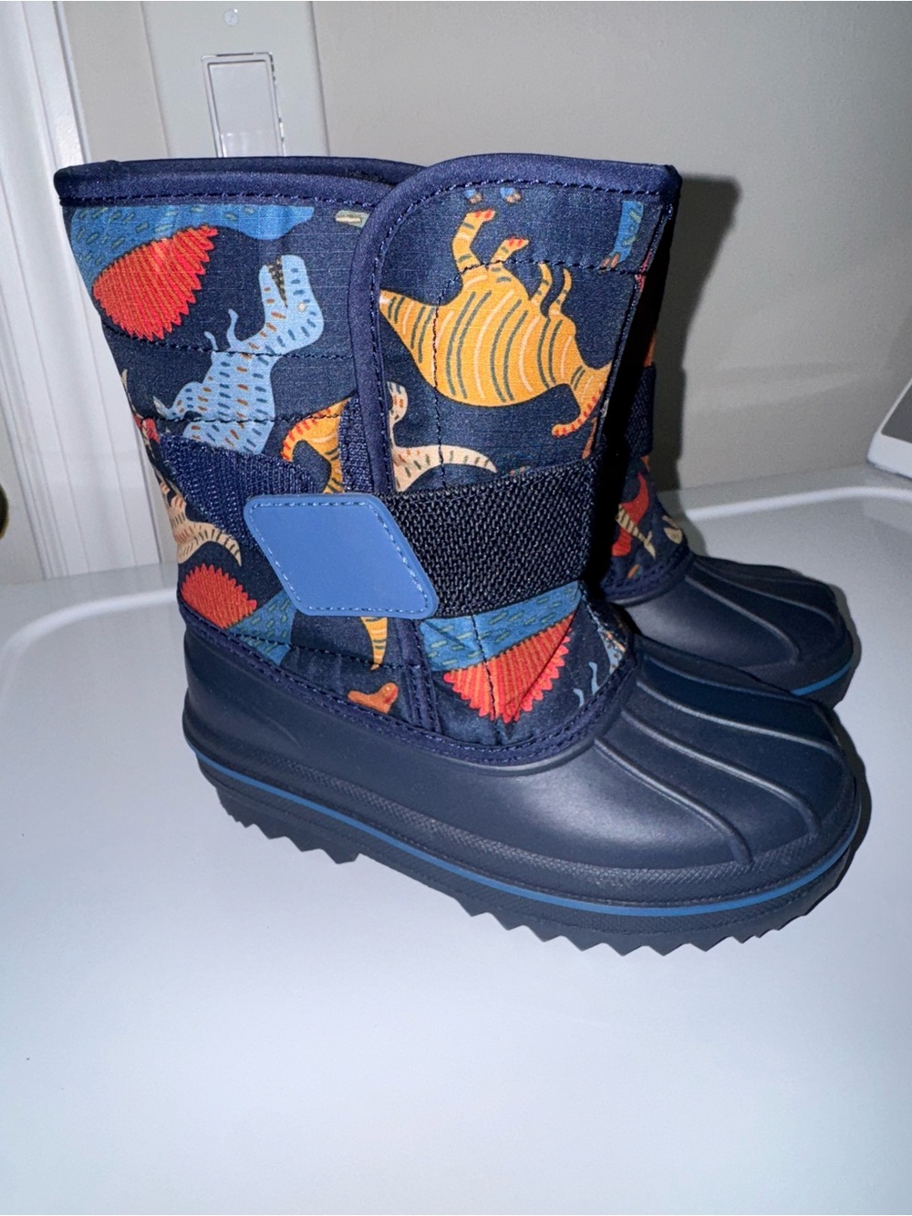 The Children's Place Navy Kids Dino Winter Boots